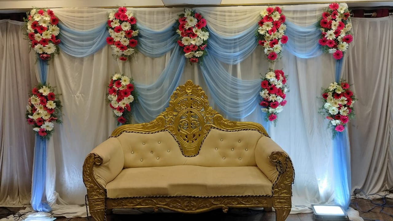 Flower Wall Ganesh Engagement